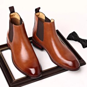 MACUBEZ – DARKMOOD Klassische Chelsea Boots für Herren in Schwarzleder